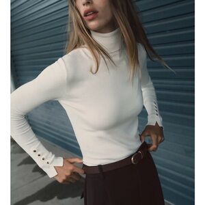 Zara Turtleneck Sweater - cream